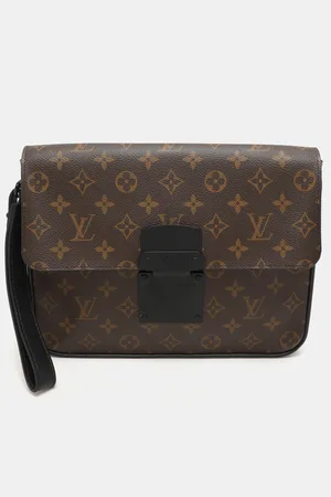 LOUIS VUITTON Monogram Macassar Canvas S Lock Pouch