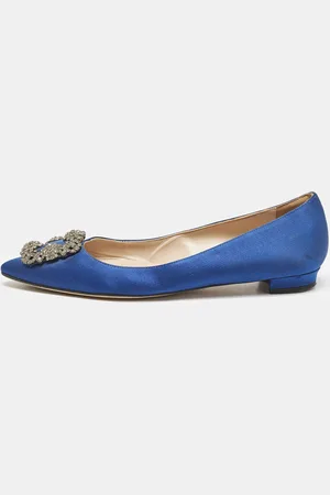 Manolo Blahnik Satin Hangisi Ballet Flats Size 38.5