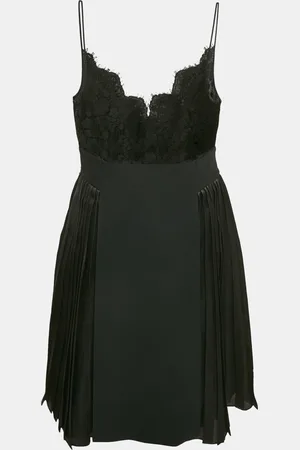 Givenchy Lace and Satin Pleated Dress and Sequined Knit Skirt Set S/M