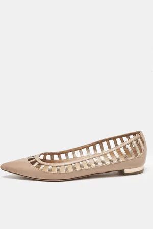 Aquazzura Leather Le Parisien Pointed Toe Ballet Flats Size 38
