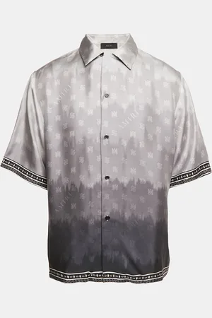 AMIRI Micro Paisley Print Silk Bowling Shirt XXL