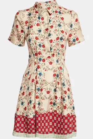 Sandro Pink Floral Print Silk Open Back Mini Dress S