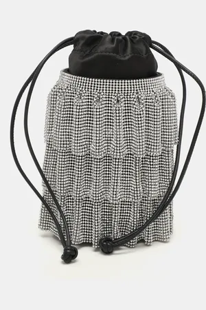 Alexander Wang Satin Crystal Embellished Bucket Bag