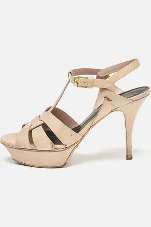 Saint Laurent Saint Laurent Patent Leather Tribute Ankle Strap Sandals Size 38
