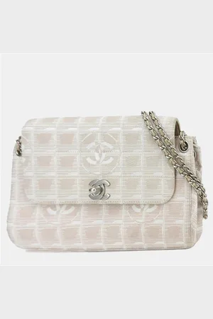 CHANEL Pink and Nylon Travel Line Flap Chain Shoulder Bag