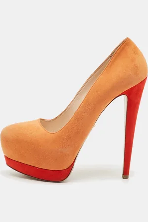 Prada /Red Suede Platform Pumps Size 38