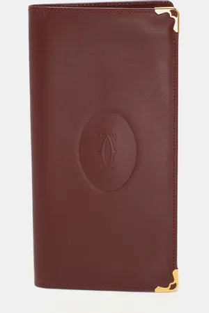 Cartier Leather Must De Bi Fold Long Wallet