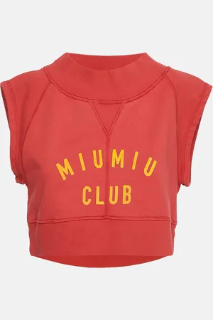 Miu Miu Printed Cotton Crop Top S