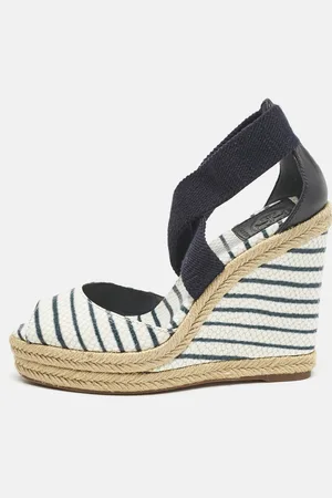 Tory Burch /White Snakeskin Embossed and Leather Natanya Wedge Sandals Size 37