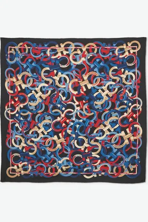 Salvatore Ferragamo Logo Print Silk Scarf