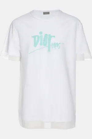 Dior X Shawn Stussy Mesh Cotton Logo Print T-Shirt L
