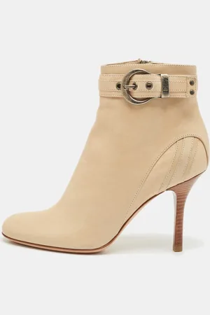 Dior Leather Buckle Detail Ankle Booties Size 36