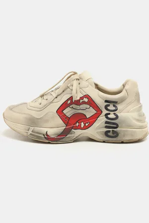 Gucci Off Leather Rhyton Sneakers Size 41.5