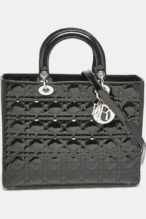 Dior Cannage Patent Leather Large Lady Tote