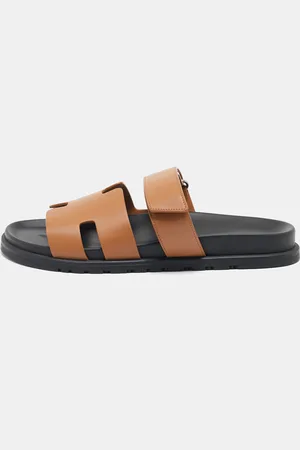 Hermès Leather Chypre Flat Sandals Size 42.5