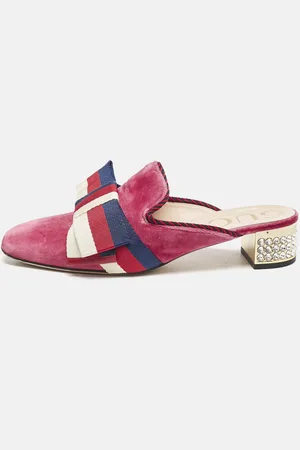 Gucci Velvet Sylvie Bow Mules Size 37.5