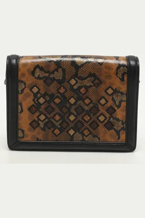 Bottega Veneta /Black Karung Leather Montebello Shoulder Bag