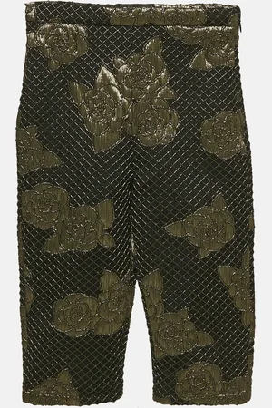 CHANEL /Gold Floral Brocade Shorts S