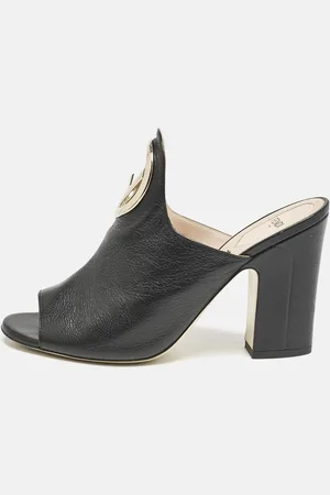 Fendi Leather F Logo Mules Size 39.5