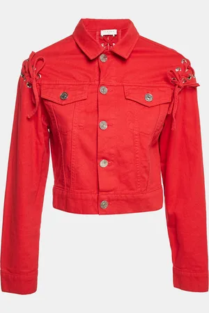 Sandro Denim Button Front Lace-Up Detail Jacket M