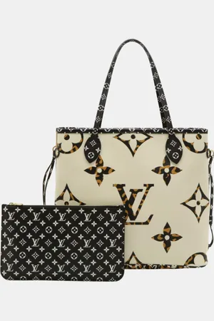 LOUIS VUITTON Ivory Camel Giant Monogram Jungle Neverfull Mm Tote Bag