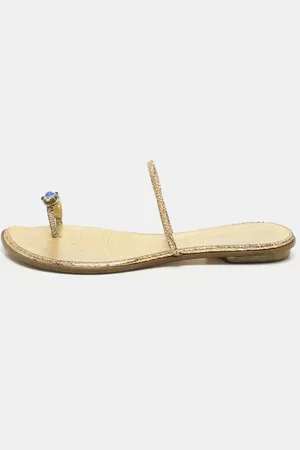 Roberto Cavalli Leather Toe Ring Flat Sandals Size 39