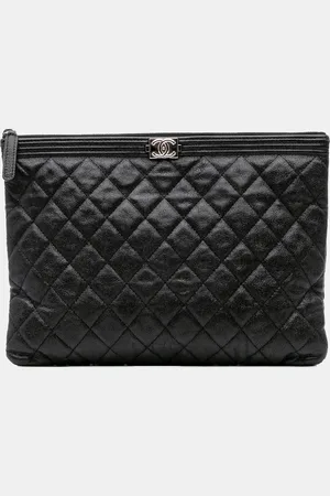CHANEL Medium Quilted Caviar Boy O Case Clutch
