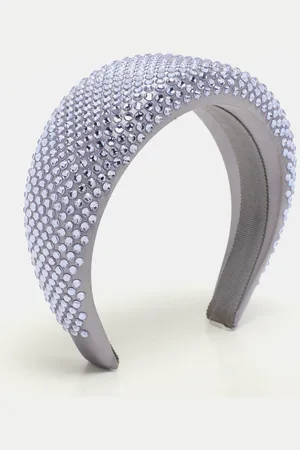Prada /Purple Crystal Embellished Satin Headband
