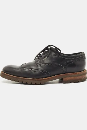 LOUIS VUITTON Leather Lace Up Brogue Wingtip Derby Size 43