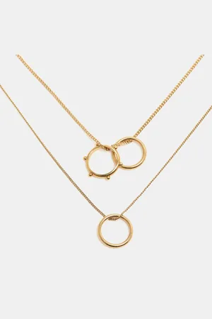 Chloé Chloé Tone Metal Double Strand Ring Necklace