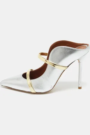 MALONE SOULIERS /Gold Leather Maureen Pointed Toe Mules Size 35.5