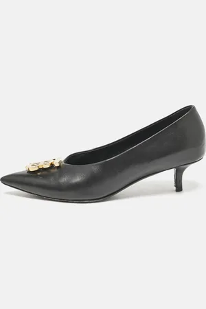 Burberry Leather Madelina TB Logo Pointed Toe Pumps Size 37