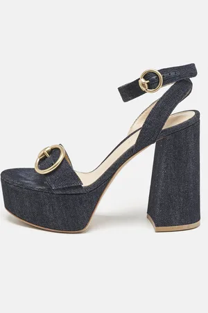 Gianvito Rossi Denim Zandra Platform Sandals Size 37