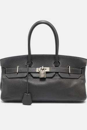 Hermès Graphite Taurillon Clemence Leather Palladium Finish JPG Shoulder Birkin 42 Bag
