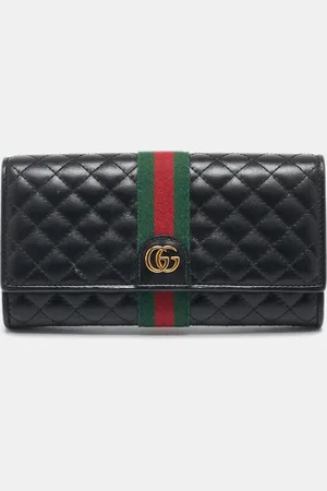 Gucci Quilted Leather Web GG Marmont Continental Wallet
