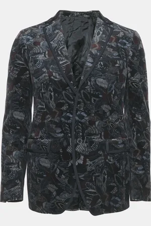 Salvatore Ferragamo Feather Print Velvet Blazer S