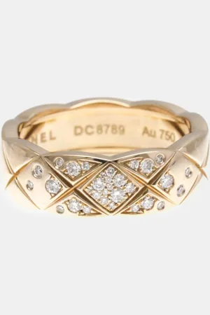 CHANEL 18K Rose and Diamond Coco Crush Band Ring EU 54