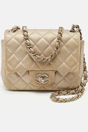 CHANEL Quilted Leather Mini Square Classic Flap Bag