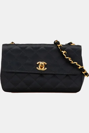 CHANEL Mini Rectangular CC Quilted Satin Flap