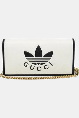 Gucci Black, Off White Leather Adidas Wallet on Chain