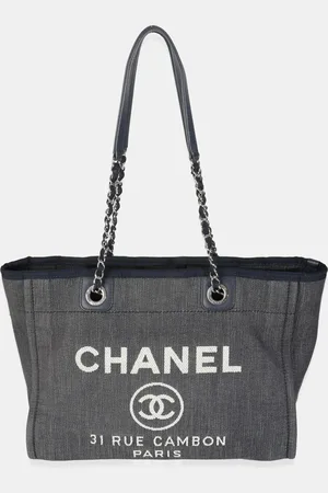 CHANEL Dark Denim Small Deauville Tote bag