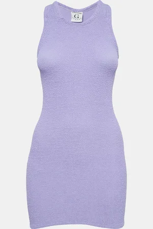 Hunza G Patterned Knit Mini Dress XS