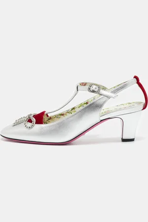 Gucci /Red Leather and Velvet Anita Pumps Size 39.5
