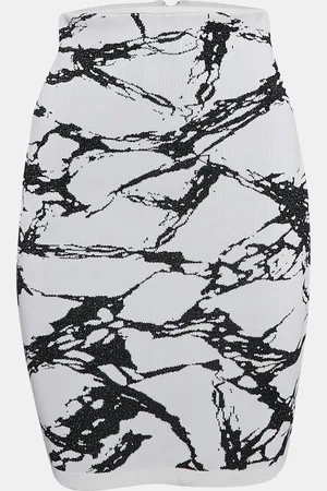 Balmain /Black Abstract Knit High Rise Pencil Skirt S