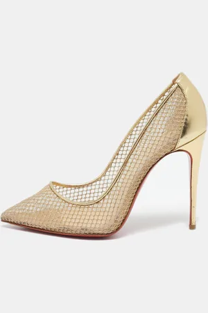 Christian Louboutin Mesh and Patent Leather Follies Resille Pumps Size 36.5