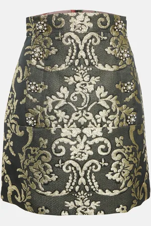 Dolce & Gabbana /Gold Floral Brocade Mini Skirt S