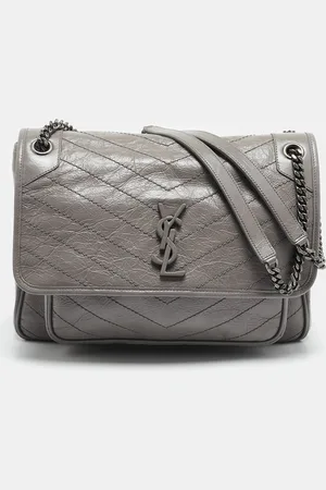 Saint Laurent Saint Laurent Crinkled Leather Large Niki Shoulder Bag