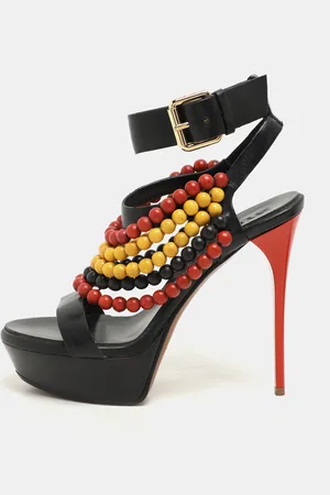Burberry Prorsum T Strap Beaded Platform Sandals Size 37