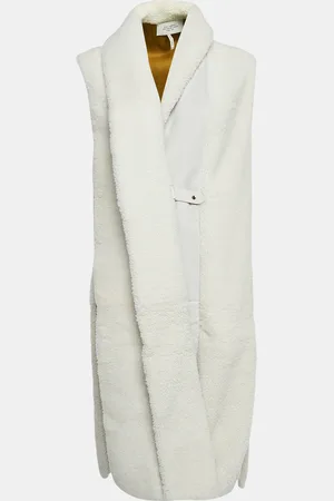 Hermès Hermès Off- Fur Sleeveless Shearling Long Coat M