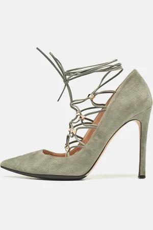 VALENTINO Suede Lace Up Rockstud Pumps Size 38